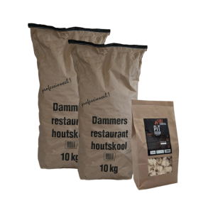 2x Dammers Restaurant Houtskool 10kg + 1x Gratis Aanmaakwol