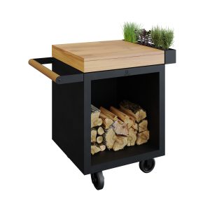 OFYR Kamado Table Black 65 PRO Teak Hout BGE